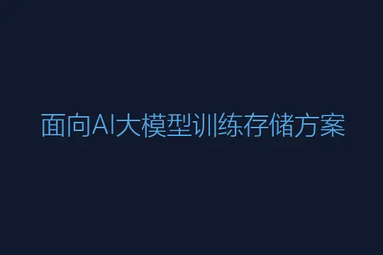 面向AI大模型训练存储方案